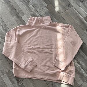 All Saints Light Pink asymmetrical mock neck sweater